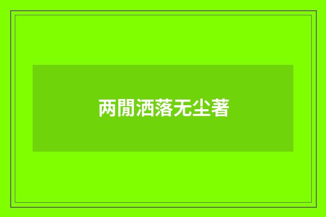 两閒洒落无尘著