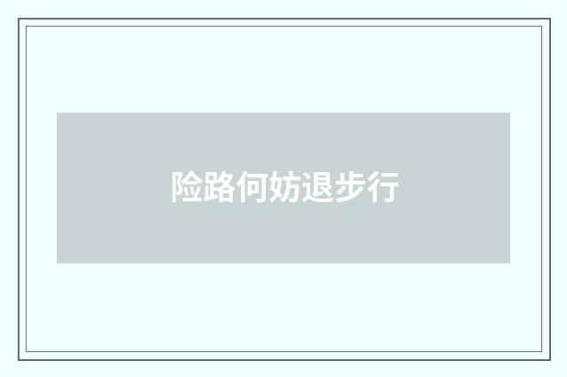 险路何妨退步行