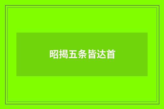 昭揭五条皆达首
