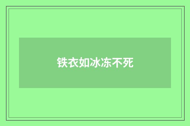 铁衣如冰冻不死