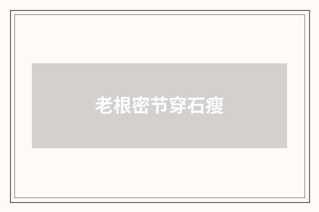 老根密节穿石瘦