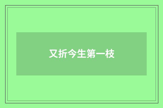 又折今生第一枝