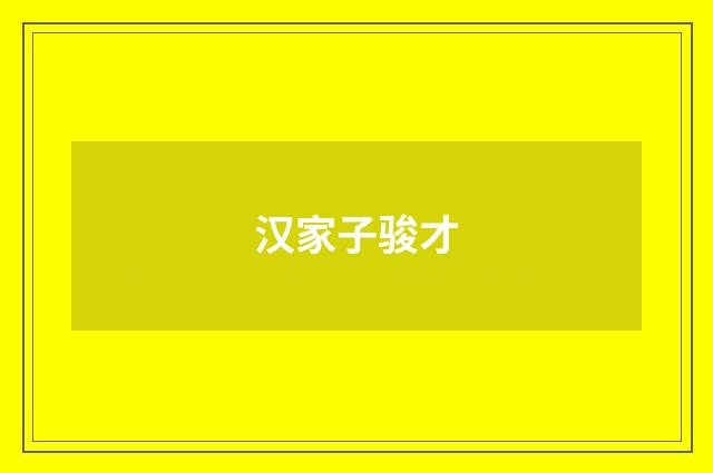 汉家子骏才
