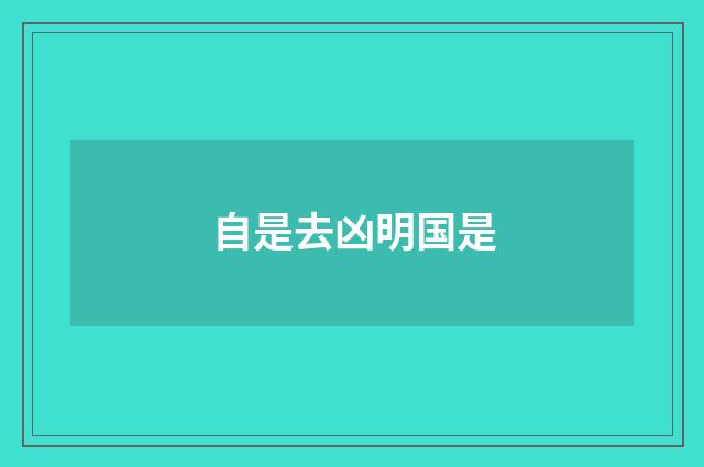 自是去凶明国是