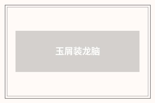 玉屑装龙脑