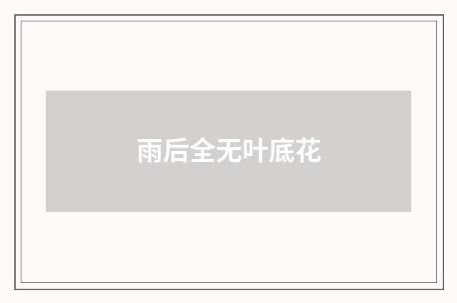 雨后全无叶底花