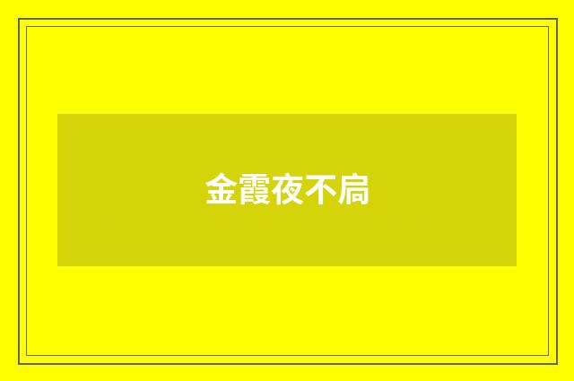 金霞夜不扃