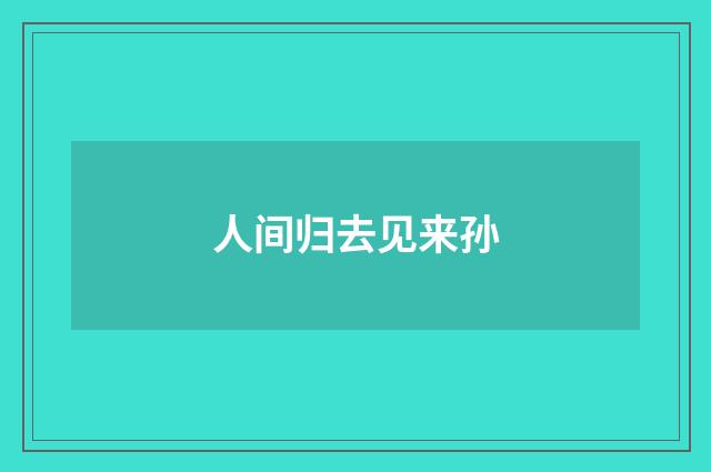 人间归去见来孙