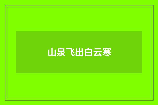 山泉飞出白云寒