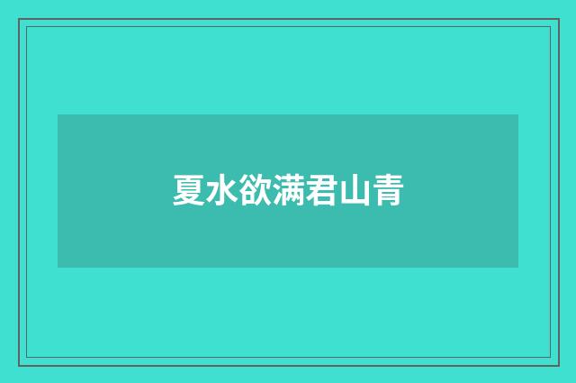 夏水欲满君山青