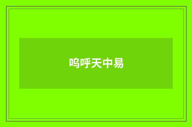 呜呼天中易