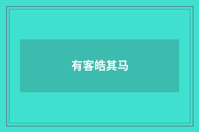 有客皓其马