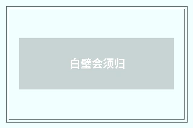 白璧会须归