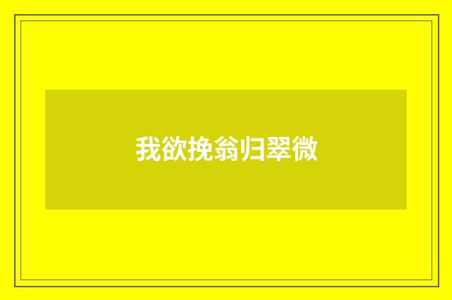 我欲挽翁归翠微