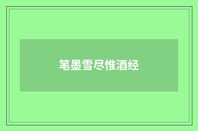 笔墨雪尽惟酒经