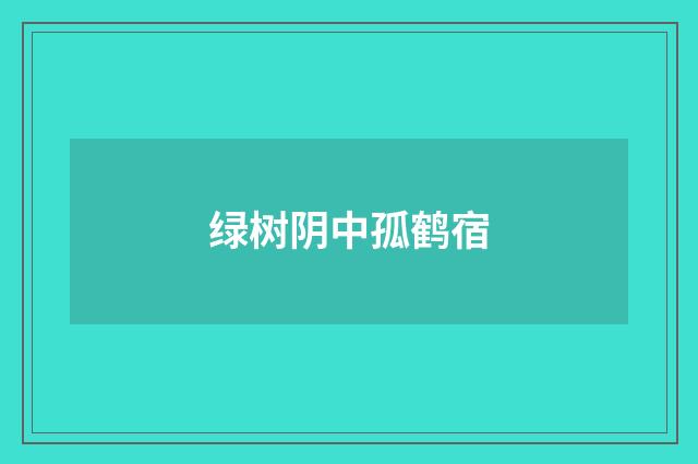 绿树阴中孤鹤宿