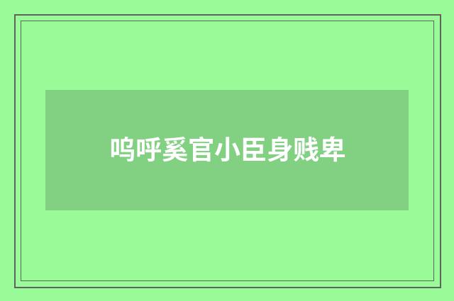 呜呼奚官小臣身贱卑