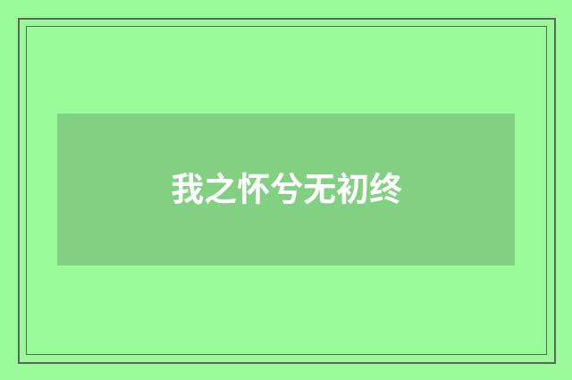 我之怀兮无初终