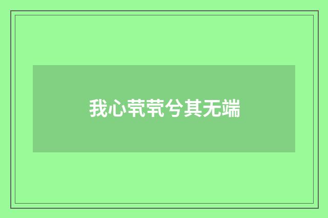 我心茕茕兮其无端