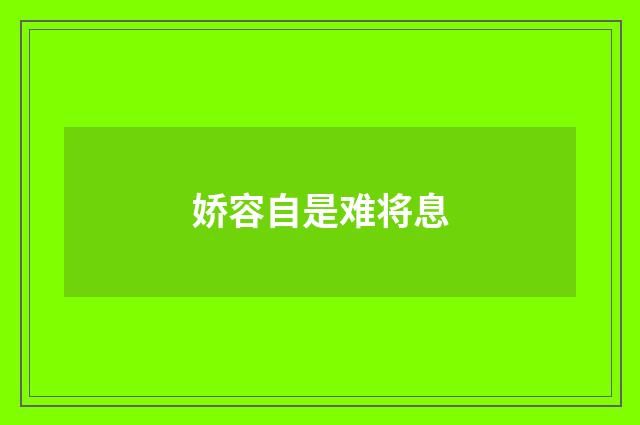 娇容自是难将息