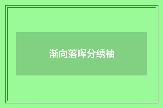 渐向落晖分绣袖