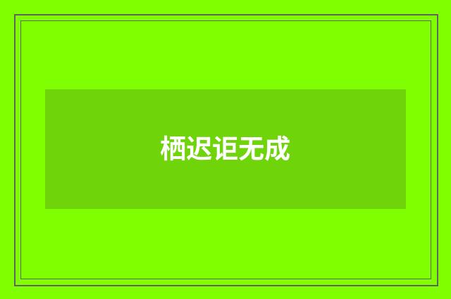 栖迟讵无成