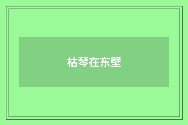 枯琴在东壁