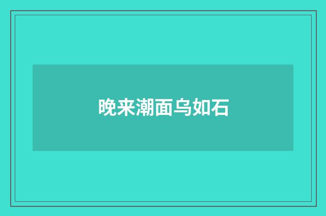 晚来潮面乌如石