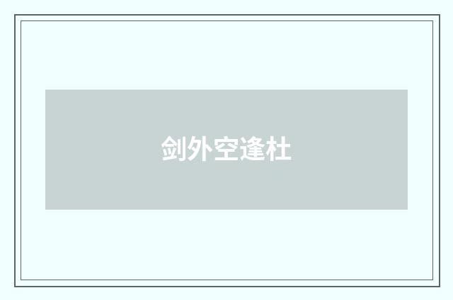 剑外空逢杜