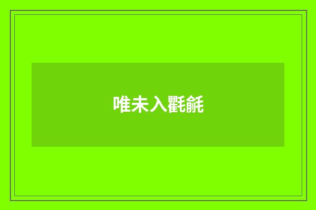 唯未入氍毹
