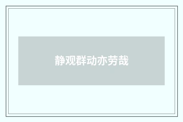 静观群动亦劳哉