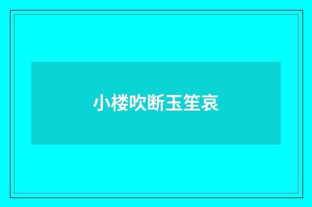 小楼吹断玉笙哀