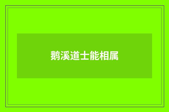 鹅溪道士能相属