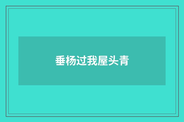 垂杨过我屋头青