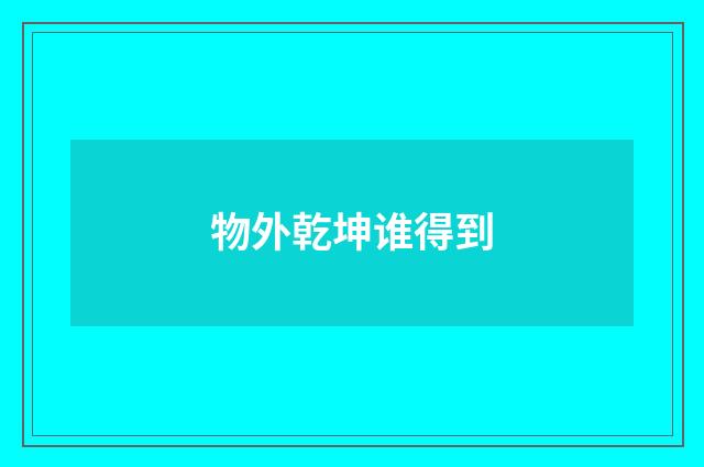 物外乾坤谁得到