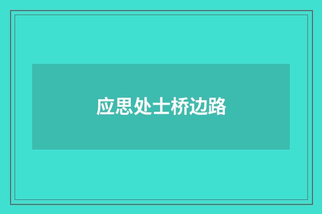 应思处士桥边路