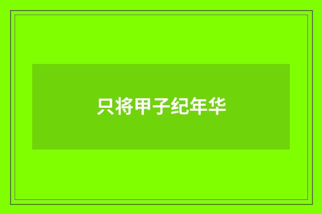 只将甲子纪年华