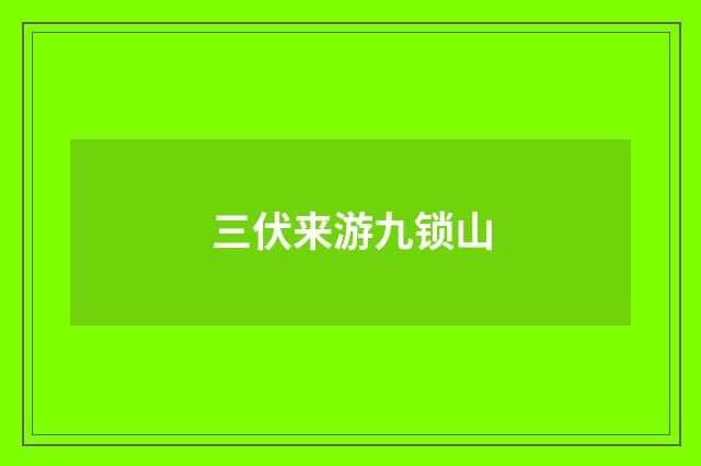 三伏来游九锁山