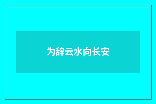 为辞云水向长安