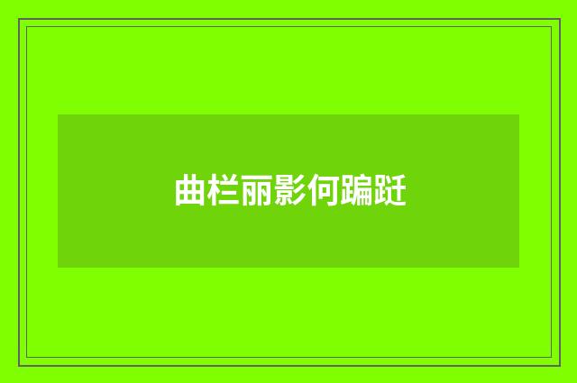 曲栏丽影何蹁跹