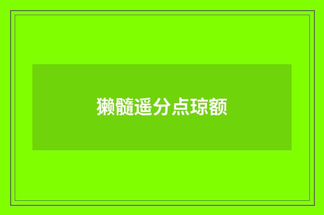 獭髓遥分点琼额