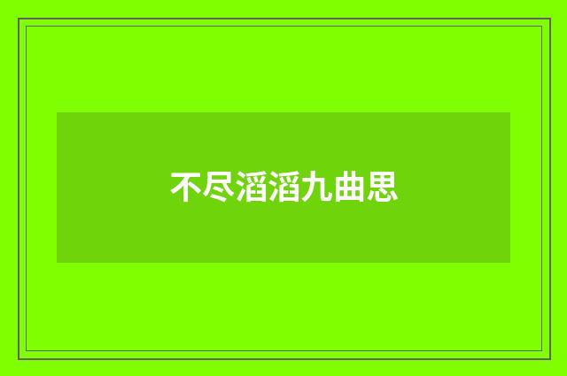 不尽滔滔九曲思
