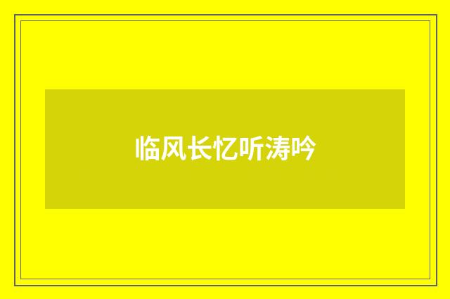 临风长忆听涛吟