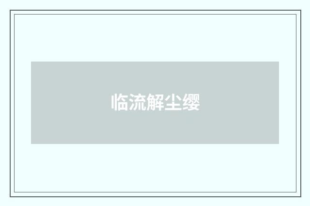 临流解尘缨