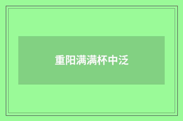 重阳满满杯中泛