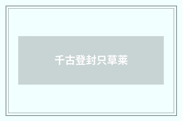千古登封只草莱