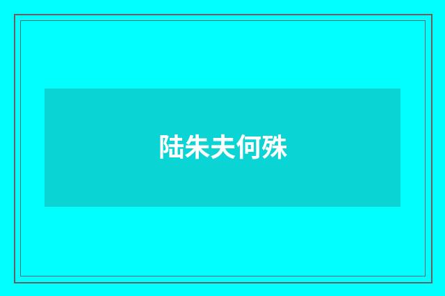 陆朱夫何殊