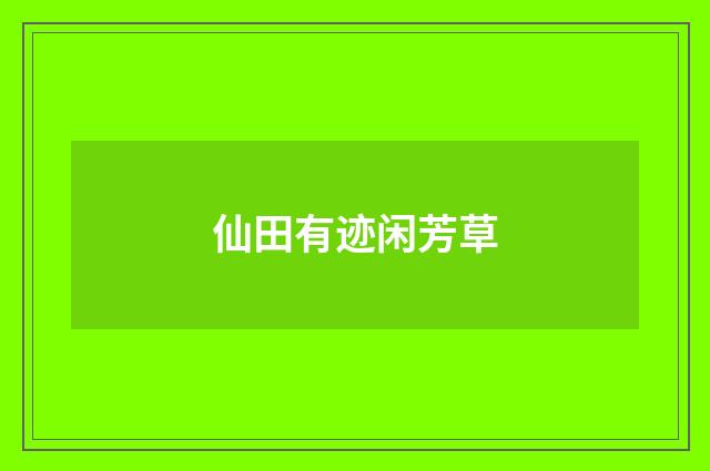 仙田有迹闲芳草