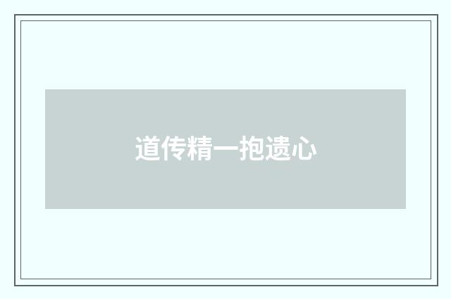 道传精一抱遗心
