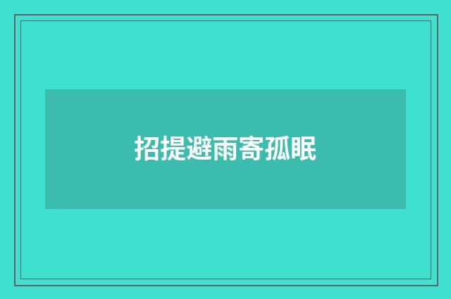 招提避雨寄孤眠